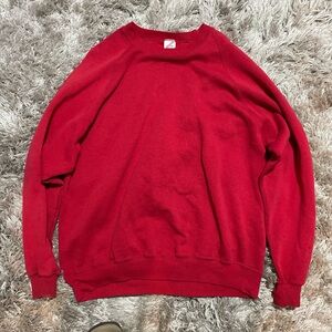Vintage 90s Jerzees Red Crewneck Sweater Classic Pullover
